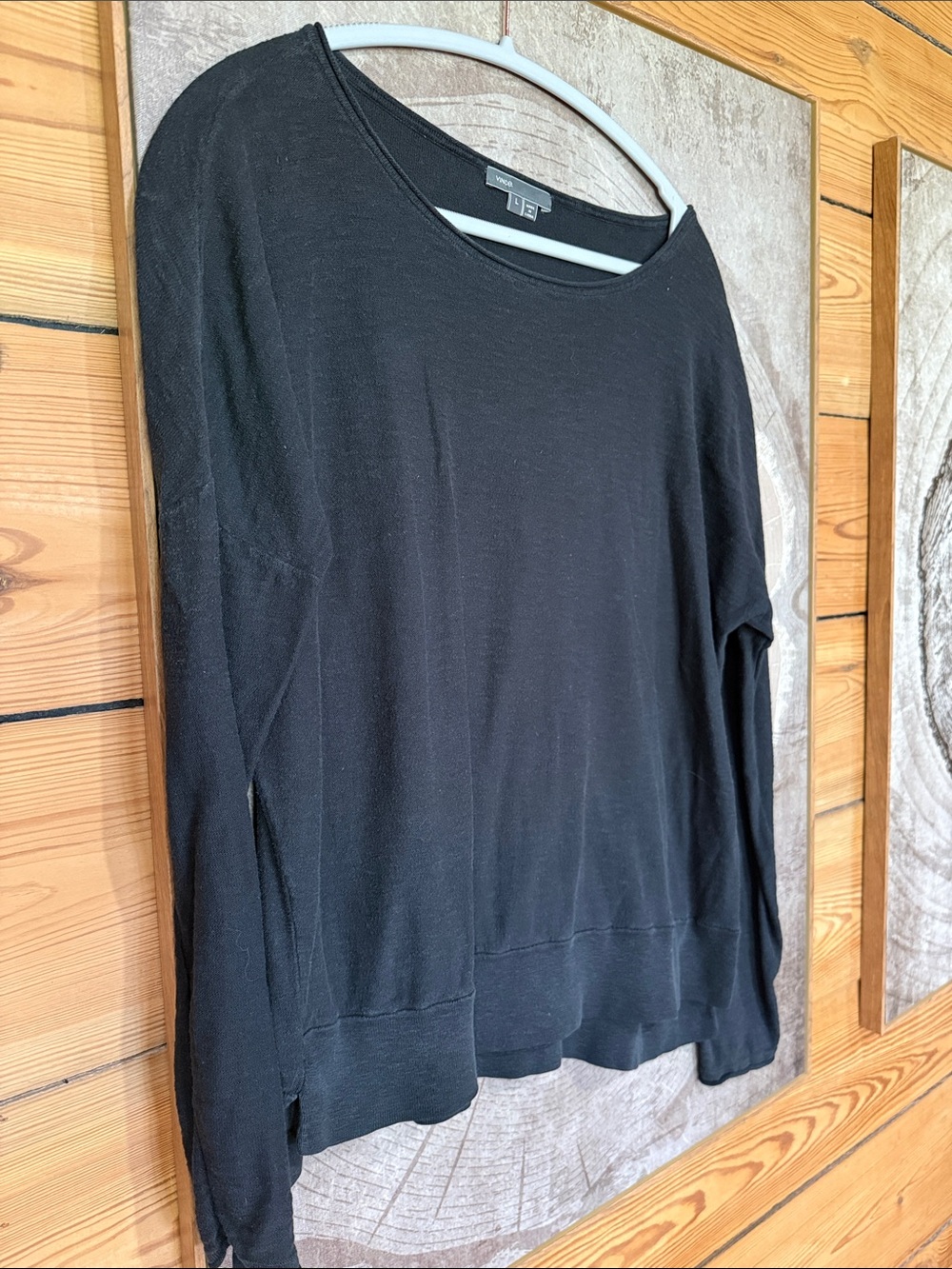 Vince Black Crewneck Lightweight Knit Sweater